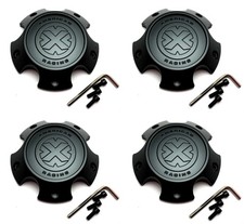 4 Atx Series Black Center Caps For 5l Xd798 Addict Xd800 Misfit Xd801 Crank