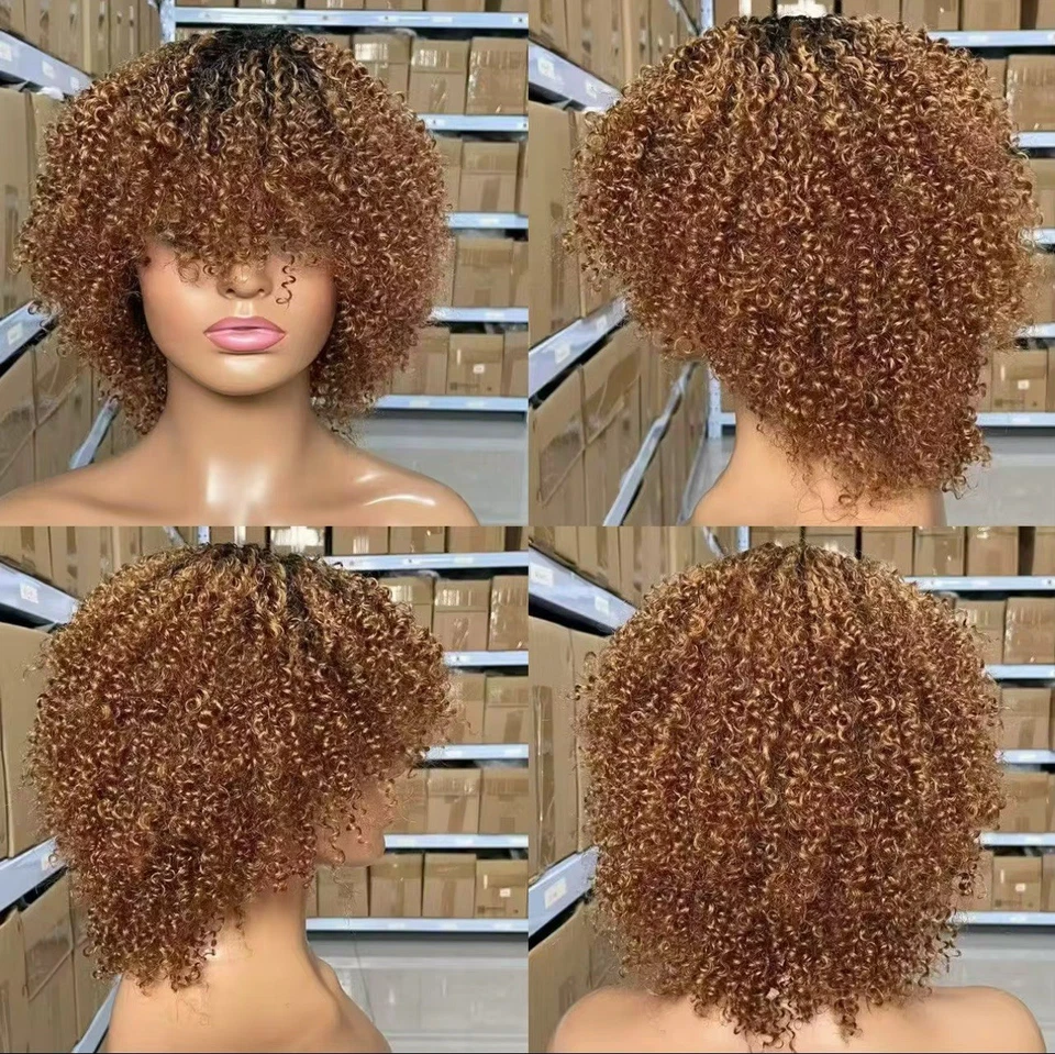 Kinky-Curly Afro Human Hair Wig Brazilian 200% Density - Image 4 of 4