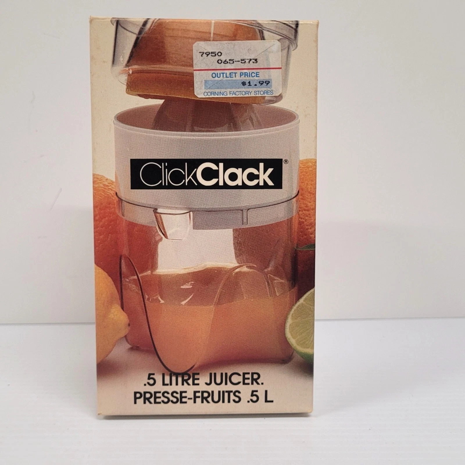ClickClack Hand Press Juicer .5L Litre Liter Citrus Fruit 1984 Vintage Shaker