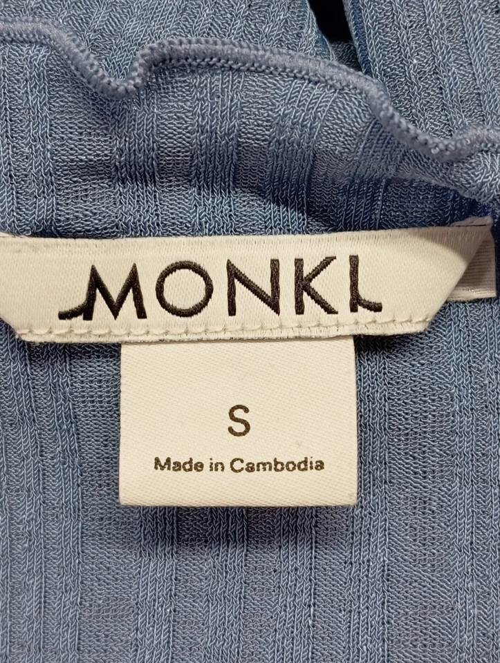 MONKI Manga larga Mujeres Camisa Talla EU 36 azul look casual - Imagen 4 de 4