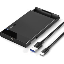Werkzeugfreies SATA Gehäuse USB C 3.2 Gen 2 für 2,5 Zoll Festplatten 6TB Schwarz