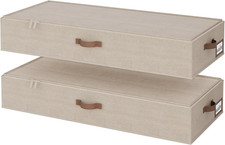 Underbed Storage Containers with Lids, 2-Pack 6.75" Low Profile under Bed Organi