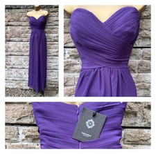 New Tags Ladies Fashion&Best Purple Boned Strapless Chiffon Lined Long Dress 10