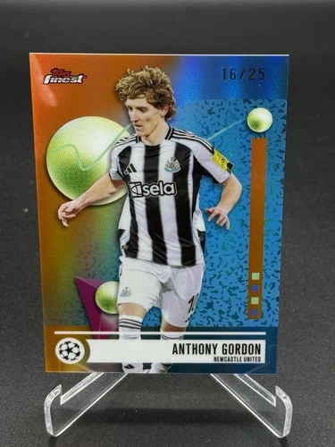 2025-26 Topps Finest UEFA Anthony Gordon /25 orange refractor