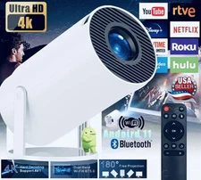 Molina HG Mini Portable Projector Pro, WIFI 6 & BT 5.0, 4K Android Built in apps