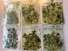 20 Mixed Leaf PET Stickers Green Leaves Scrapbooking/Cards/Craft UK