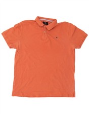 Hackett Mens Classic Fit Polo Shirt Large Orange Cotton ZJ13