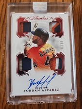 2020 Panini Flawless - Quad Patch BLUE Autographs Yordan Alvarez  5 /20 