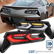 Black Tail Lights Fits 2014-2019 Chevy Corvette C7 Sequential Led Turn Signal Black Tail Lights Fits 2014-2019 Chevy Corvette C7 Sequential Led Turn Signal