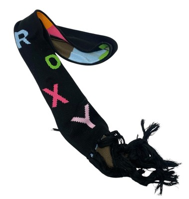 ROXY Womens Multicolor Colorblock Block Scarf OS Logo Fun Surfer Skater Brand
