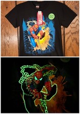 New Vintage 2006 Marvel Spiderman 2000S TEE Shirt Boy's Size 7 Glow In The Dark
