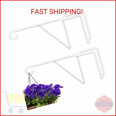 Zacool Vinyl Fence Hooks - 2 Pack, 5 x 10 Inches, Heavy Duty White Powder Coated