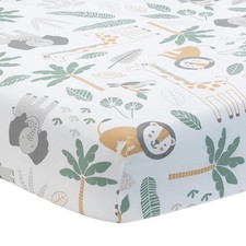 Jungle Friends 100 Cotton Safari Animals Baby Fitted Crib Sheet