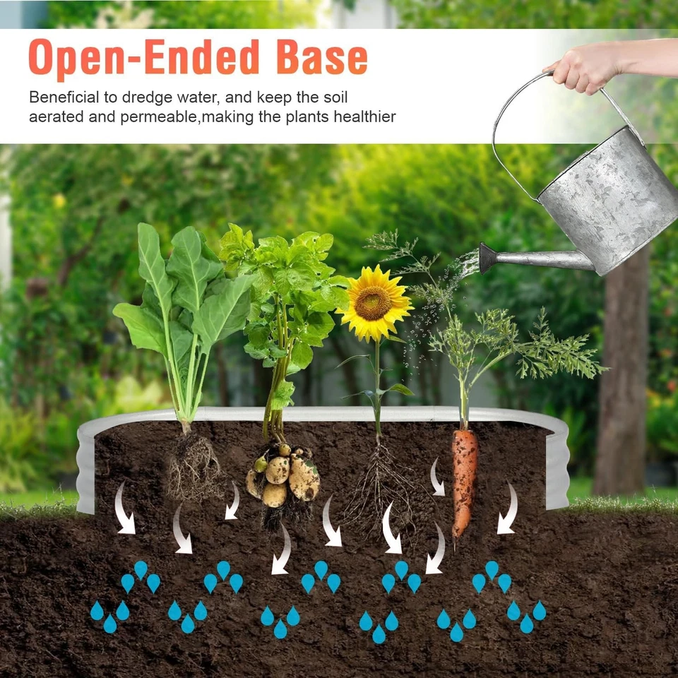 6x3x1ft Galvanized Garden Bed, Outdoor Elevated Raised Garden Bed, 2 Packs - Image 3 of 4