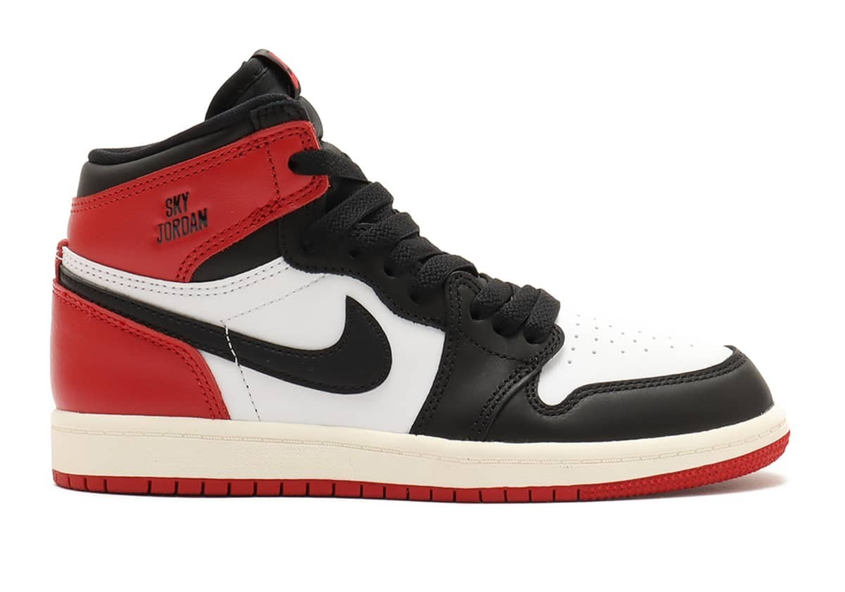 Nike Air Jordan 1 Retro High OG Black Toe FD1412-106 Preschool's