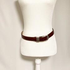 Brighton Collectibles Embossed Belt with Silver Buckle Size M 30
