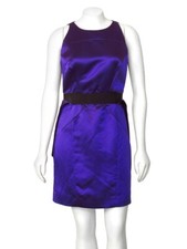 *SALE!* Milly of NY Modern Purple/Black Satin Origami Cocktail Party Dress sz 6