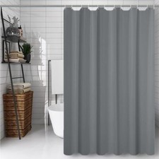 Grey 72x78 Inches Fabric Shower Curtain Liners Hotel Quality Machine Washab...