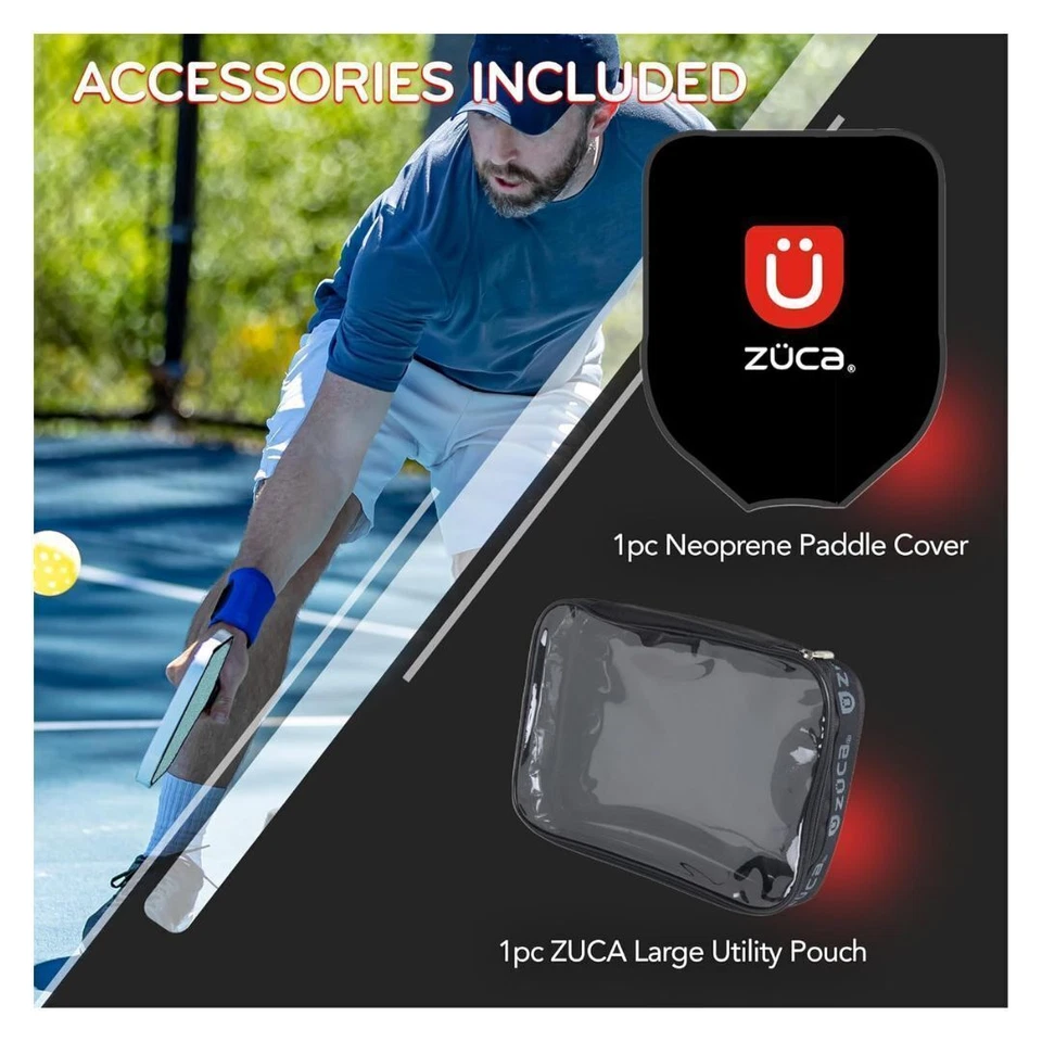 Bolsa esportiva Zuca Pro Rolling Pickleball profissional acabamento vermelho com moldura preta - Imagem 3 de 3