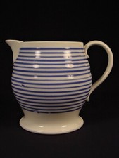 EARLY 1800s BLUE BAND PITCHER MOCHA WARE MOCHAWARE PEARLWARE STAFFORDSHIRE MINT