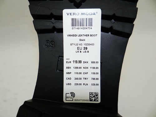 Botines mujer Vero Moda Shoe VMHEIDI talla 39 cuero negro - Imagen 9 de 10