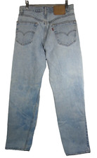 Vintage 90s Levis 550 Jeans 32x32 Relaxed Light Wash Distressed Fade Red Tab USA