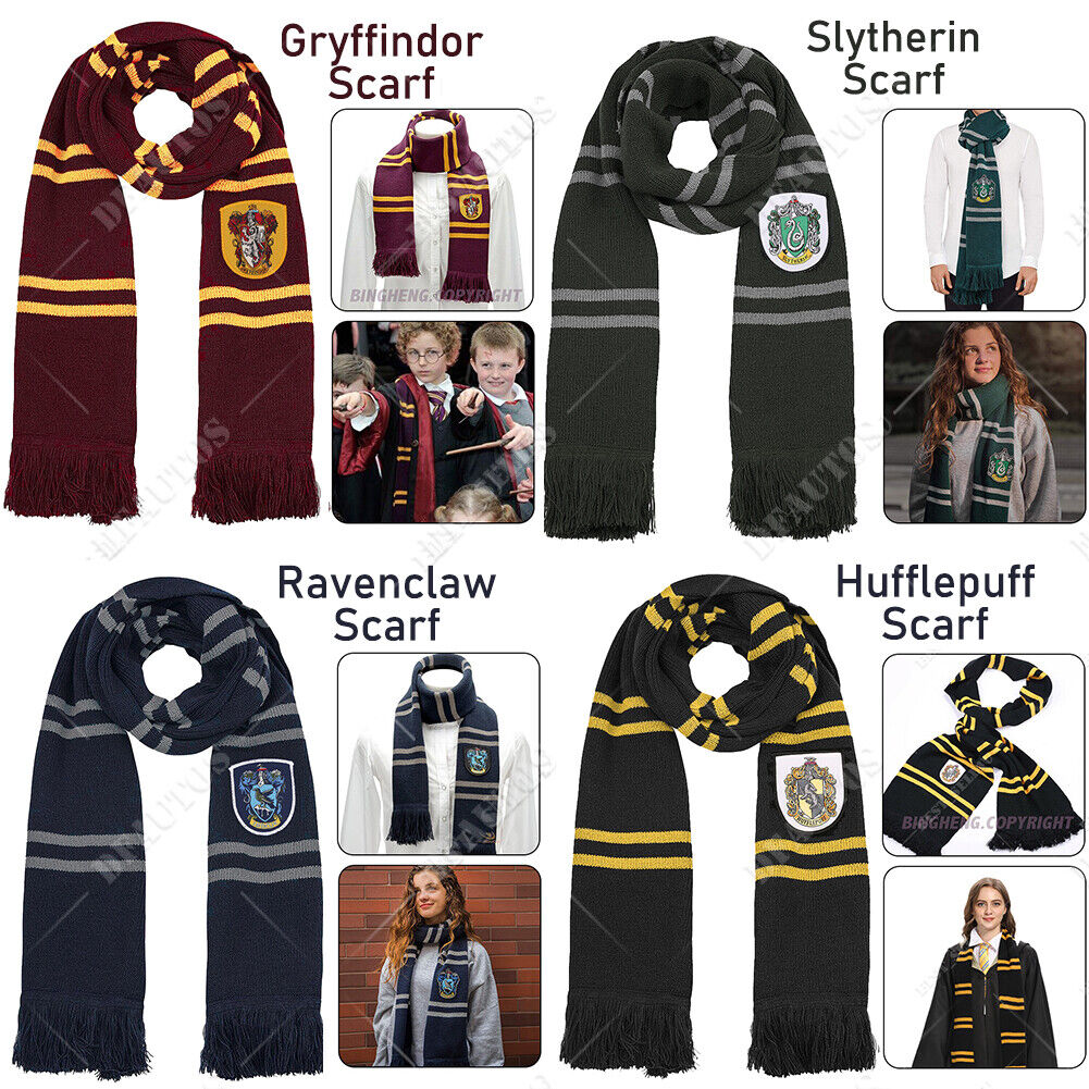 UK Harry Potter Gryffindor Ravenclaw Slytherin Robe Cloak Tie Costume Wand  Scarf