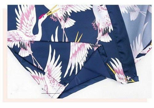 Japanese Women Faux Satin Silk Bath Robe Nightwear Sleepwear Kimono Pajamas - Picture 12 of 21