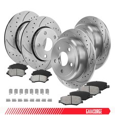 Brake Kit for Jeep Wrangler JK Front and Rear Brake Rotors Ceramic Brake Pads