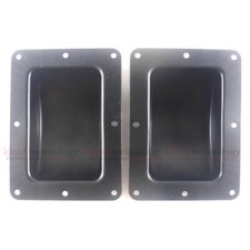 2Pcs Recessed Black Castor Dish 6" x 4" to Fit 3" or 4" Wheels For ATA Cases