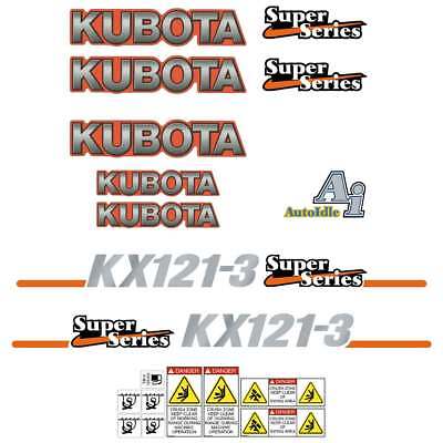 Kubota KX91-3 Decals Stickers Super Series 2 Kubota Repro Decal Kit