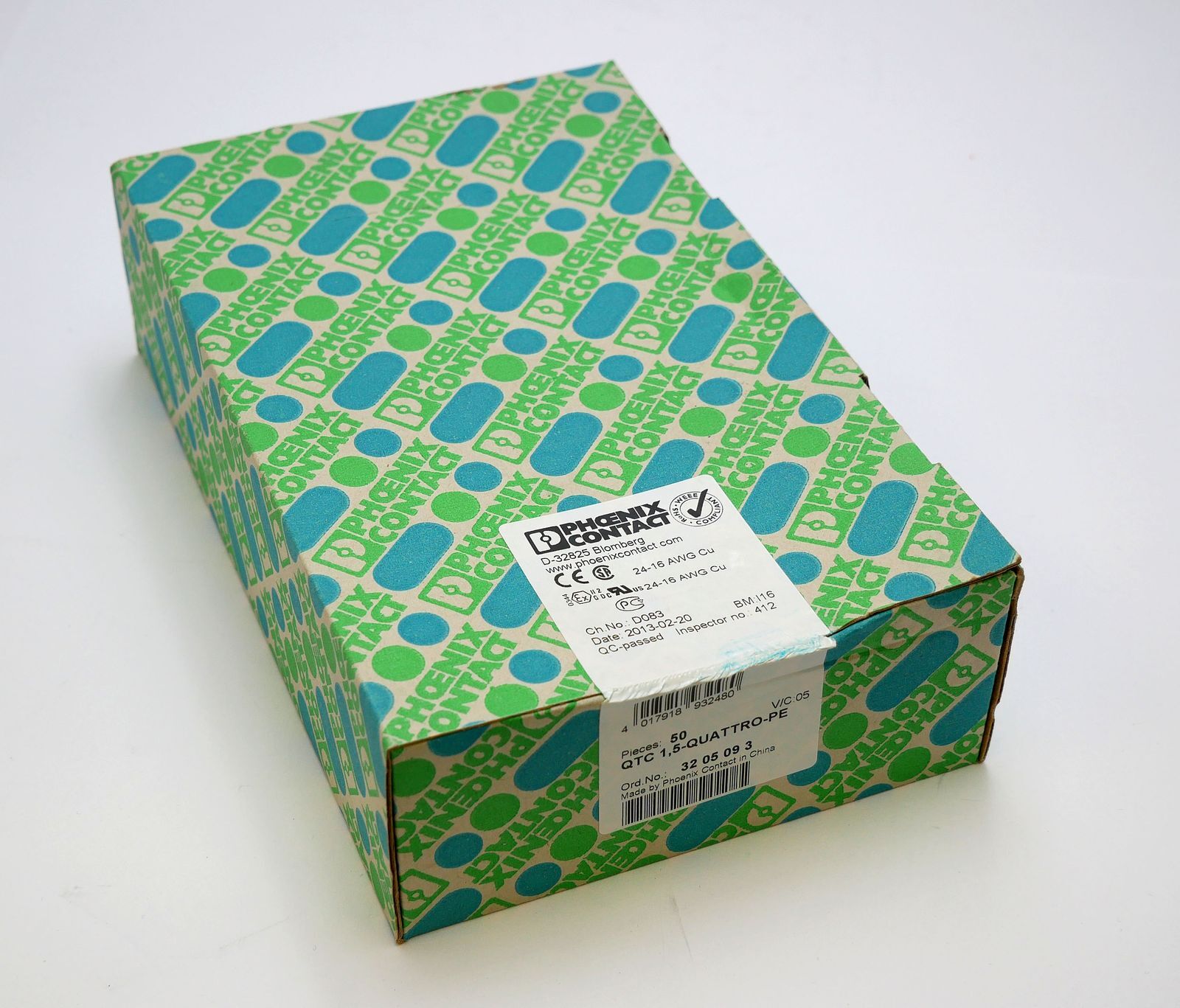 50x Phoenix Contact QTC 1.5-Quattro-PE 3205093 three-level conductor terminal-sealed-