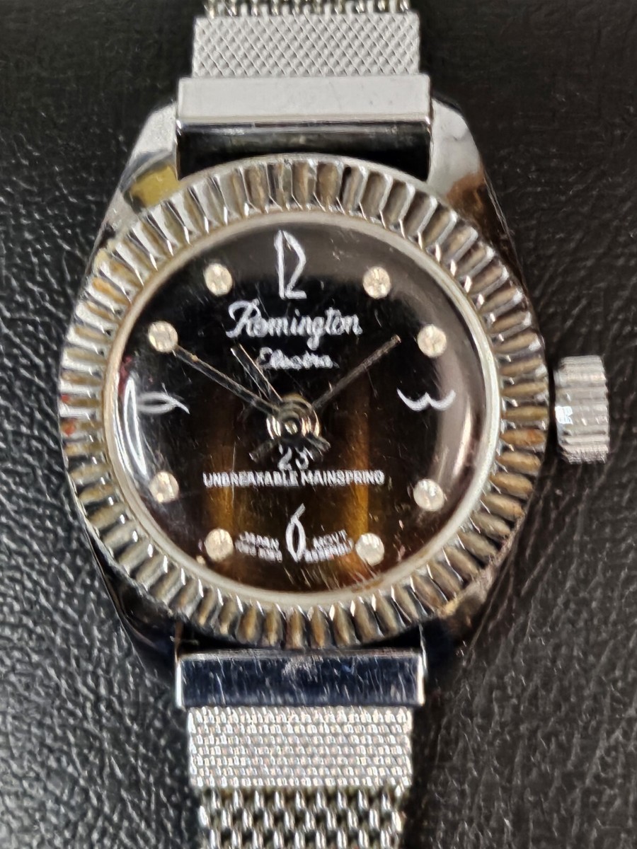 Ladies Remington Electra 23 Mechanical Wind Hologram Brown Dial Watch  Running