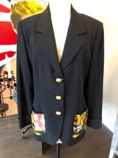 Iceberg Size 46 Black Wool Gabardine Blazer 1-450-91821