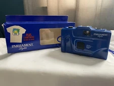 BLUE vintage Parliament Lights Point shoot 35mm Film Camera, Original Box
