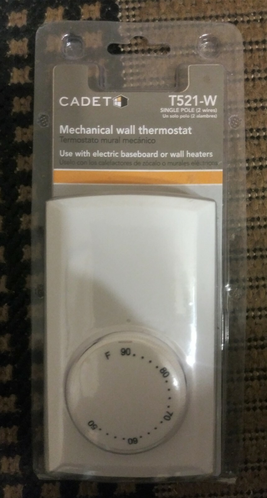 Cadet T521-W Mechanical Single Pole Wall Thermostat - White (08300) for  sale online | eBay