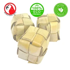 1256 Pk3 Mini Palm Leaf Boxes Bird Toy Parrot Cage Forage Foot Talon
