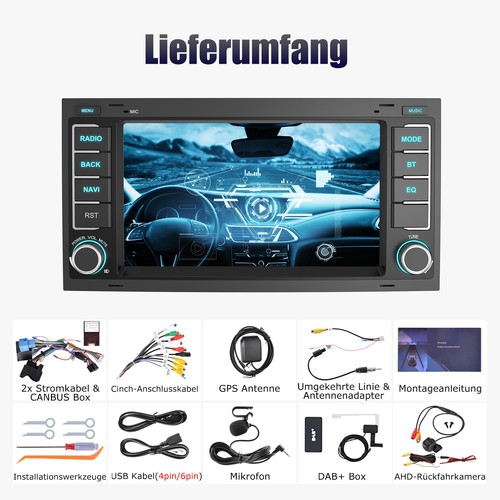 DAB+ Carplay Autoradio GPS KAM Android 13 Für VW T5 Transporter Multivan Touareg - Bild 15 von 16