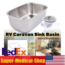 RV Caravan Hand Wash Basin Camper 304 Stainless Steel Kitchen Sink Polishing