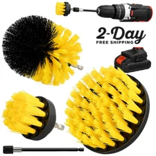 4pcs Drill Brush Attachment Set, Drill Scrub Brush for Cleaning Shower, Tub, Bat