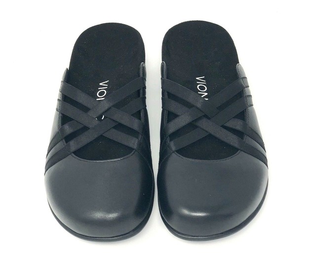 VIONIC Rest Claire Black Leather Slip On Mules Shoes Womens Size 6 *NEW* | eBay
