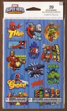 39 Marvel Super Hero Adventures Stickers, Spidey, Hulk, Iron Man 3 Sheets