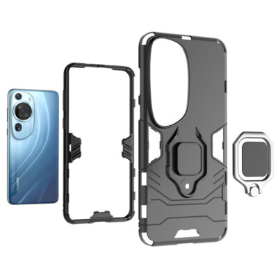 Coque Magnétique Anti-choc Pour Huawei P60 Pro - Étui Armor Ring (Noir)