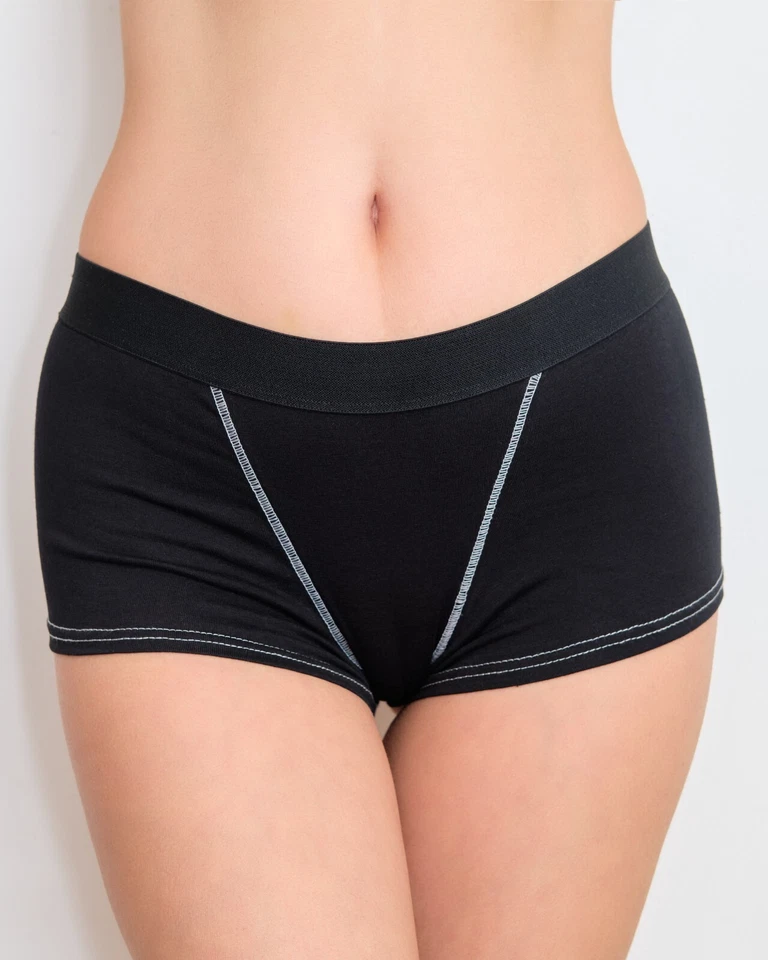 Lote de 5 calzoncillos boxer de algodón sin costuras Nabtos para mujer ropa interior lisa Foto 4 de 4