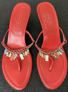 red coach sandals