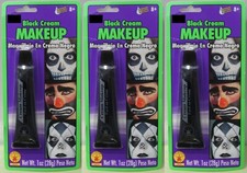 3-SET BLACK CREAM MAKEUP Skeleton Reaper Halloween Costume Cosplay Rubies 18121