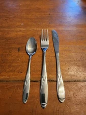 Pfaltzgraff Fork Spoon knife Stainless Flatware Silverware Set if 3