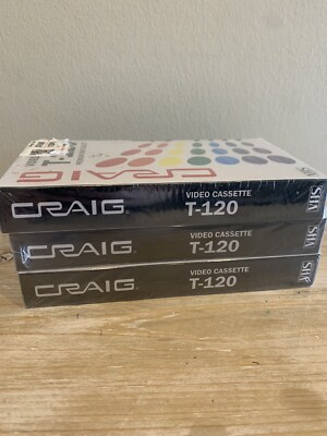 3 Pk VHS Craig T 120 Blank Premium High Quality VHS Video Tapes New Sealed
