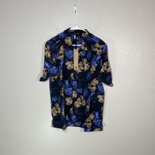 KSUBI Hawaiian Shirt Mens Large Floral Barbed Wire Camp Casual Button Up NEW