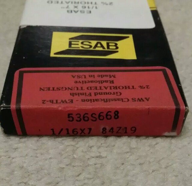 ESAB TIG Welding Electrodes 2 Thoriated Tungsten Red 1/16" Made in USA
